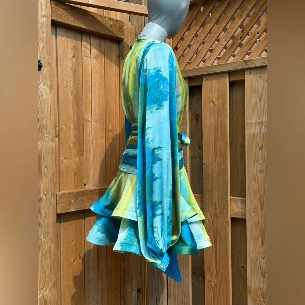 🆕 BRONX & BANCO 🧿 NWOT Bedouin Coastal Mini Dress, Blue Multi - Sz XS US 2